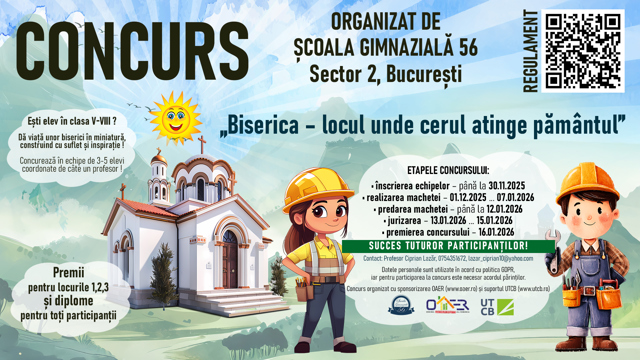 Comunicat de presă. PROIECT PUBLIC OAER - Concursul „BISERICA – LOCUL UNDE CERUL ATINGE PĂMÂNTUL”